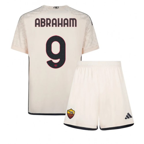 Otroški Nogometni dresi AS Roma Tammy Abraham #9 Gostujoči 2023-24 Kratek Rokav (+ Kratke hlače)